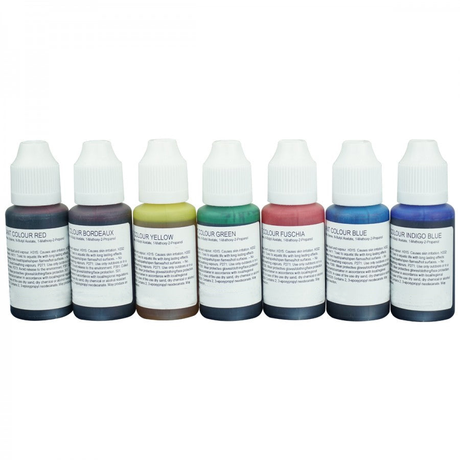 7 Coloured Dyes in Bottles (50ml)